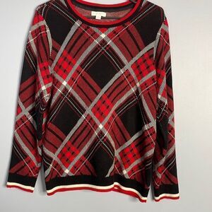 Charter Club Christmas Plaid Pullover Sweater woman’s Medium